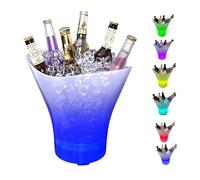 SECCHIELLO DEL GHIACCIO LUCI A LED DA 7LT SECCHIO REFRIGERANTE BEVANDE RICARICA