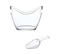 Secchiello for ghiaccio trasparente da 4 litri, pala, vaschetta for bevande in plastica for vino, champagne, cocktail, bar, cestino portafrutta portatile for feste(2pcs)