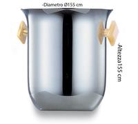 Secchiello Ghiaccio diametro Ø15,5xh15 cm SEVILLE Medio in acciaio inox Lucido manici colorati multicolor