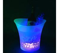 Secchiello Ghiaccio LED per Feste Bar Karaoke 5L 1Pz | Luci LED Rosse e Blu, Plastica PP Robusta, Capacità 5 Litri, Illuminazione Cangiante, Design Portatile