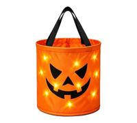 Secchiello LED di Halloween per Caramelle Riutilizzabile Luminoso a | Divertente Secchio Dolcetto o Scherzetto Per Bambini Adulti Casa Mensola Portico Soggiorno Ufficio