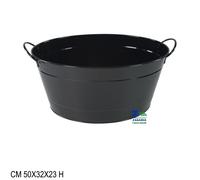 SECCHIELLO PARTY IN METALLO NERO CM 50X32X23 H CHAMPAGNE VINO SPUMANTE