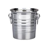 Secchiello per birra e ghiaccio, grande secchiello per il ghiaccio in metallo zincato per feste, barbecue, bar di casa, vasca refrigerante per birra, vino, champagne, accessorio vintage per cocktail