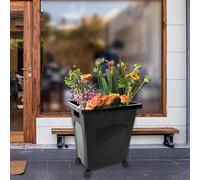 Secchiello per bouquet di fiori, vaso da fiori da terra con ruote, composizione