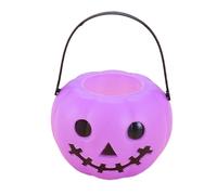 Secchiello per Caramelle di Halloween, Secchiello per Zucca Portatile Porta Caramelle per la Festa di Halloween Colori Vivaci Dolcetto o Scherzetto Scatola Regalo per Snack Forniture Festive Viola