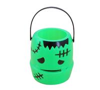 Secchiello per Caramelle di Halloween, Secchiello per Zucca Portatile Porta Caramelle per la Festa di Halloween Colori Vivaci Dolcetto o Scherzetto Scatola Regalo per Snack Forniture Festive Verde