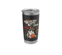 Secchiello per caramelle Kitty Moonlit Spooky Retro design gatto nero Bicchiere termico in acciaio inox doppia parete