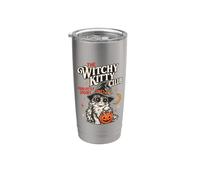 Secchiello per caramelle Kitty Moonlit Spooky Retro design gatto nero Bicchiere termico in acciaio inox doppia parete