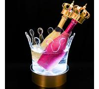 Secchiello per Champagne a LED per Uso Commerciale Accessori da Bars Raffreddatore Adatto per Cucina, Bars, Discoteca, Feste Private Regalo per Gli Amanti Del Vino(White)