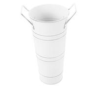 Secchiello per fiori in metallo, vaso vintage in ferro per decorazione floreale in stile rustico francese, centrotavola elegante ed elegante per fiori e piante