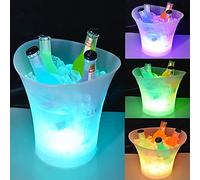 Secchiello per ghiaccio a LED, 5 l, con LED multicolore, contenitore per vino e bevande con grande capacità, contenitore per ghiaccio con diversi colori, adatto per festival, bar, ristoranti a tema