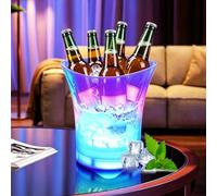 Secchiello per ghiaccio a LED, 5 l, multicolore LED, per il raffreddamento di champagne, vino, bevande, birra, per feste, bar e club