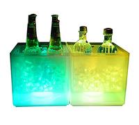 Secchiello per ghiaccio da 3,5 l con luce LED colorata, secchio per ghiaccio che cambia colore, refrigeratore di champagne, vino, bevande, birra, per club, festa, bar