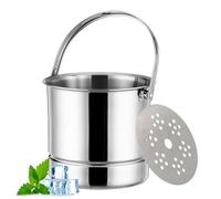 Secchiello per ghiaccio - Secchiello per cocktail bar | Secchiello per ghiaccio con coperchio | Secchiello per ghiaccio in acciaio con manico | Grande capacità secchio per latte con colino Home