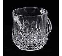 Secchiello per il ghiaccio, 12x12x12,5 cm Contenitore per ghiaccio portatile in acrilico trasparente Raffreddatore per vino Birra Bevande Vasca refrigerante Bicchieri con maniglia