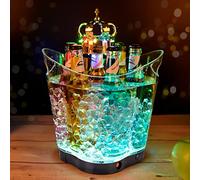 Secchiello per il ghiaccio a LED, portatile, con gradiente colorato, 6 litri, ideale per bar di casa, per raffreddare birra, champagne e vino (quadrifoglio, 6 L)