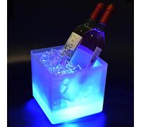 Secchiello per il ghiaccio da 3,5 l per bottiglie, colorato, con LED con cambio di colore automatico, per feste, casa, bar, locali, ristorante, pub, vino, bevande, succhi, birra