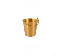 Secchiello per il ghiaccio in acciaio inossidabile, 304 in metallo per bevande e snack, per patatine fritte, pollo fritto, barbecue, cestino impilabile dorato, con moderno (0,7 l)