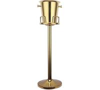 Secchiello per Il Ghiaccio in Acciaio Inox con Supporto - Elegante Refrigeratore per Champagne E Vino, Ideale per Bar Domestici, Feste E Cocktail - Accessorio Perfetto per Il Bar E Gold