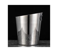 Secchiello per il ghiaccio isolato, refrigeratore Secchiello for champagne for feste, vasca for bevande alla moda, bar for la casa, ghiaccio smussato in acciaio inossidabile(Silver)