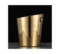 Secchiello per il ghiaccio isolato, refrigeratore Secchiello for champagne for feste, vasca for bevande alla moda, bar for la casa, ghiaccio smussato in acciaio inossidabile(Gold)