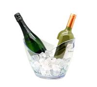 VB VIN BOUQUET Transparent 2 Bottles Ice Bucket Secchiello portaghiaccio Trasparente per 2 Bottiglie, ABS