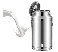 Secchiello per latte in acciaio inox con coperchio sigillato in silicone, contenitore multiuso per vino, birra, olio, acqua, tè, capacità 9 l, ideale per la conservazione degli alimenti
