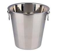 Secchiello per spumante in acciaio inox, grande, lucido/opaco, con manici ad anello, secchiello refrigerante per vino, secchiello per champagne, secchiello per champagne, secchiello per vino, diametro
