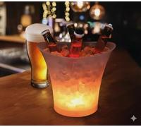 Secchiello Porta Bottiglie con Luce LED e Speaker Bluetooth 7 L, Secchiello Ghiaccio con Musica Ricarica USB, Porta Bottiglie per Champagne Birra e Bevande per Feste, Bar e Aperitivi