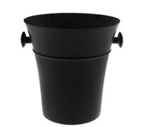 Secchiello porta bottiglie in plastica di vino champagne bianco nero trasparente Cestello per bottiglia con Ghiaccio spumante prosecco grande 3.5 Litri Glacette H22 cm (nero)