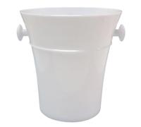 Secchiello porta bottiglie in plastica di vino champagne bianco nero trasparente Cestello per bottiglia con Ghiaccio spumante prosecco grande 3.5 Litri Glacette H22 cm (bianco)