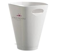 Secchiello Porta Ghiaccio Bianco, in Plastica di Prima Qualità Zaccagnini, per 2 Bottiglie, Altezza 265 mm