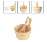 Secchiello Sauna Classico in Legno con Cucchiaio per Migliorare i Tuoi Rituali d