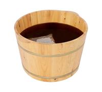 Secchio Bagno Piedi Legno 36,5Cm Rotondo Vasca Da Bagno Piedi Naturali, Secchio Di Sauna Per Benessere Bagno Mani Natiche Sauna Hotel, Adatto Famiglie Sale Sauna Hotel