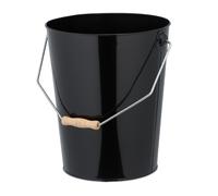 Relaxdays Secchio Raccogli Cenere con Manico, Cestello da 14 L per Carbone, Secchiello per Camino e Stufa, Ferro, Nero