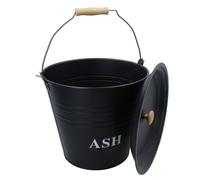 Secchio cenere in metallo da 12 litri con coperchio pattumiera per camino por...