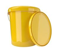 Secchio con coperchio 16 litri, colore giallo, ermetico e stabile, per alimenti e prodotti chimici da parete, con manico e chiusura