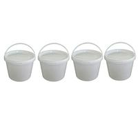 Secchio con coperchio bianco, 4 x 3 litri, impilabile, per latte/scorte, secchio per miele in plastica adatta al contatto con alimenti secchio a norma alimentare per farina secchio per acqua 4 pezzi