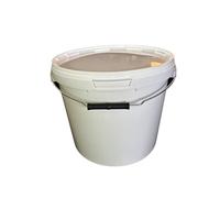 Secchio con coperchio, colore: bianco, 1 x 17 litri, impilabile, per latte/scorte, secchio per miele, in plastica adatta al contatto con alimenti, secchio a norma alimentare per farina, secchio per