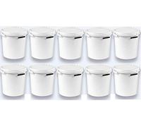 Secchio con coperchio colore: bianco 10 x 20 litri, impilabile, per latte/scorte secchio per miele, in plastica adatta al contatto con alimenti secchio a norma alimentare per farina secchio per acqua