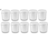 Secchio con coperchio, colore: bianco, 10 x 30 litri, impilabile, per latte/scorte secchio per miele in plastica adatta al contatto con alimenti secchio a norma alimentare per farina secchio per acqua