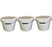 Secchio con coperchio, colore: bianco, 3 x 17 litri, impilabile, per latte/scorte, secchio per miele, in plastica adatta al contatto con alimenti, contenitori a norma alimentare, secchio vuoto per