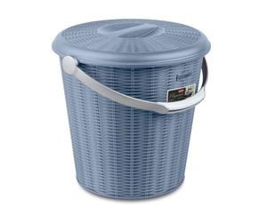 Secchio Con Coperchio Elegance 10 Litri Blu'avio Argento Stefanplast