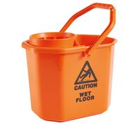 Secchio con strizzatore - PPL riciclabile - 12 L - rosso - In Factory