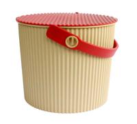 SECCHIO CONTENITORE MULTIUSO CON COPERCHIO 8 LT BEIGE ROSSO