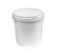 Secchio da 1 litro di plastica bianca con coperchio bianco