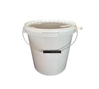 Secchio da 15 litri con coperchio bianco, impilabile per latte/scorte, per miele, in plastica con rilascio alimentare, contenitore per alimenti, vuoto per farina