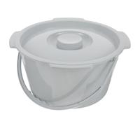 Secchio da Comodino Portatile con Coperchio e Manico in Plastica | Uso a Letto o Reparto, Forma Bilanciata e Base Piatta, Bordi Lisci per Adulti e Post Operatorio