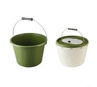 Secchio da pesca 2 in 1 con due fodere indipendenti e doppi manici, materiale PP resistente all'usura e alle cadute, progettato per conservare pesci vivi e facile sostituzione dell'acqua (grande)
