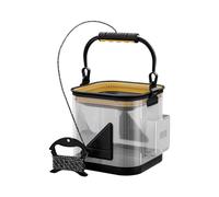Secchio da Pesca Organizer Contenitore per Attrezzatura e Esche | Secchio Pieghevole Trasparente Per Esche Vive Per Acqua E Salata, Trota, Luccio, Fiume, Lago